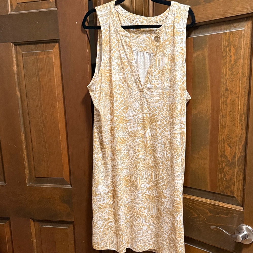 Lilly Pulitzer Tan and White Sleeveless Dress